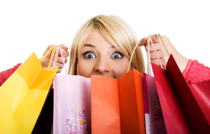 Excited Shopping Woman