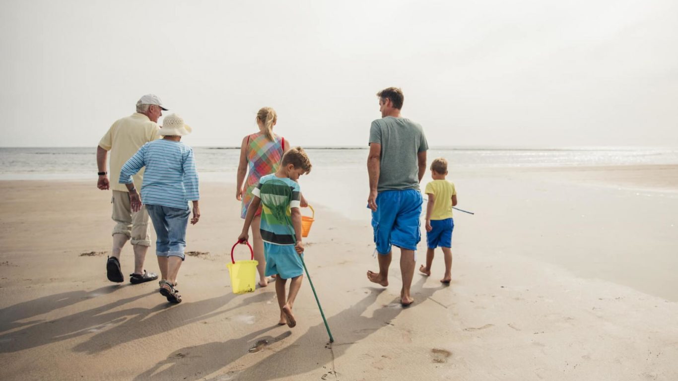 Family beach shot